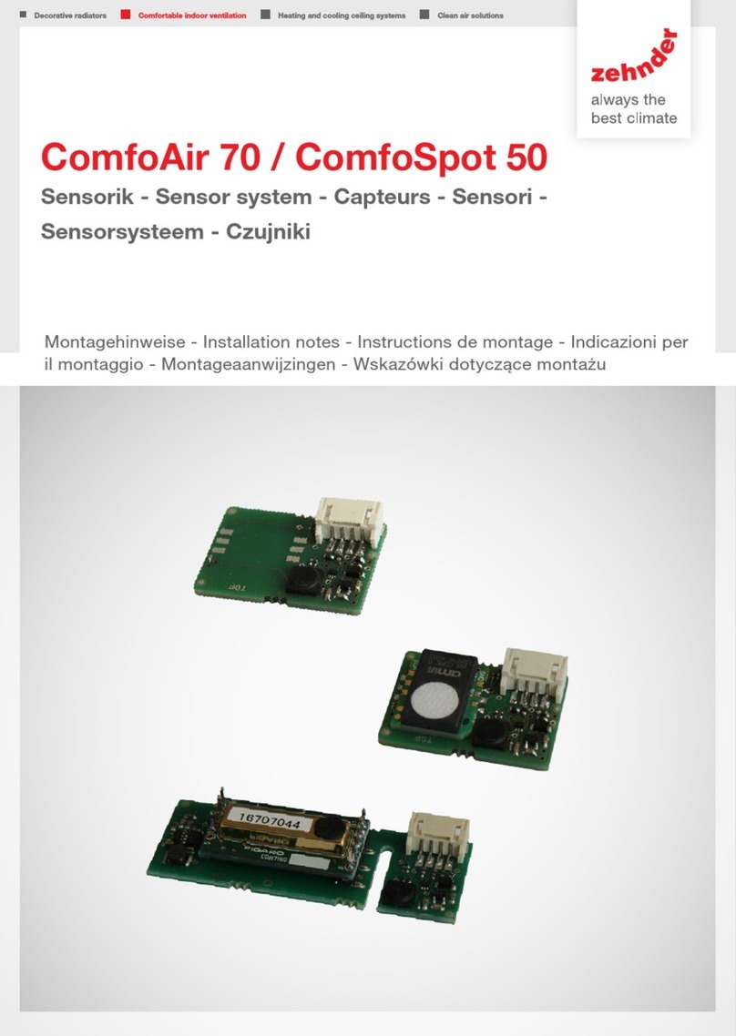 Zehnder Rittling ComfoAir 70 Installation notes