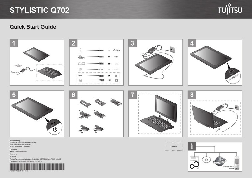 Fujitsu Stylistic Q702 quick start guide