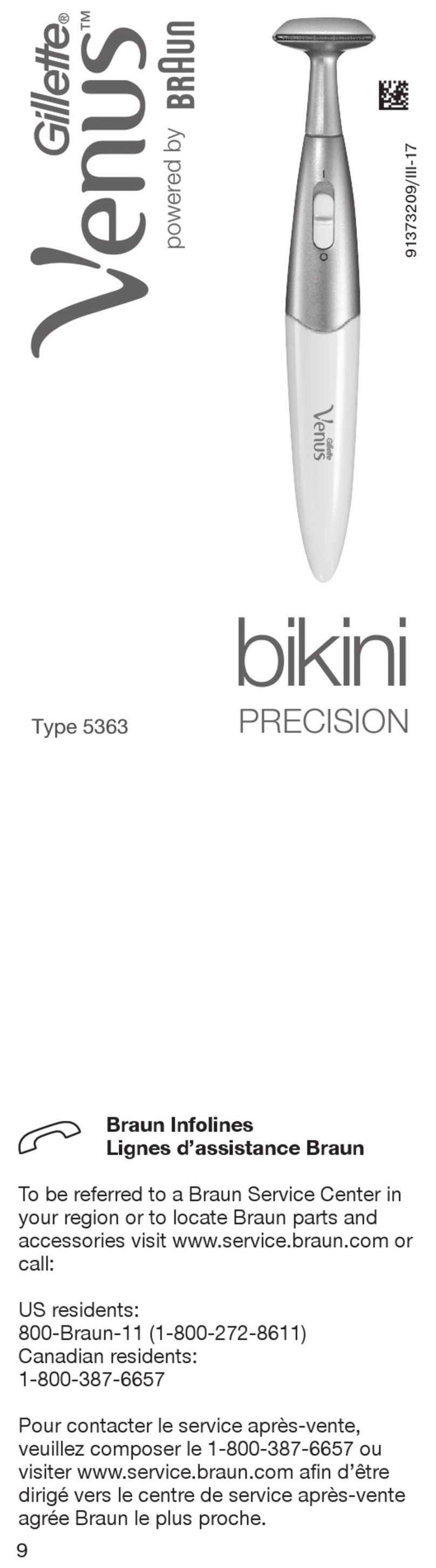 Braun Venus Bikini Precision 5363 User manual Braun Venus Bikini Precision 5363 User manual