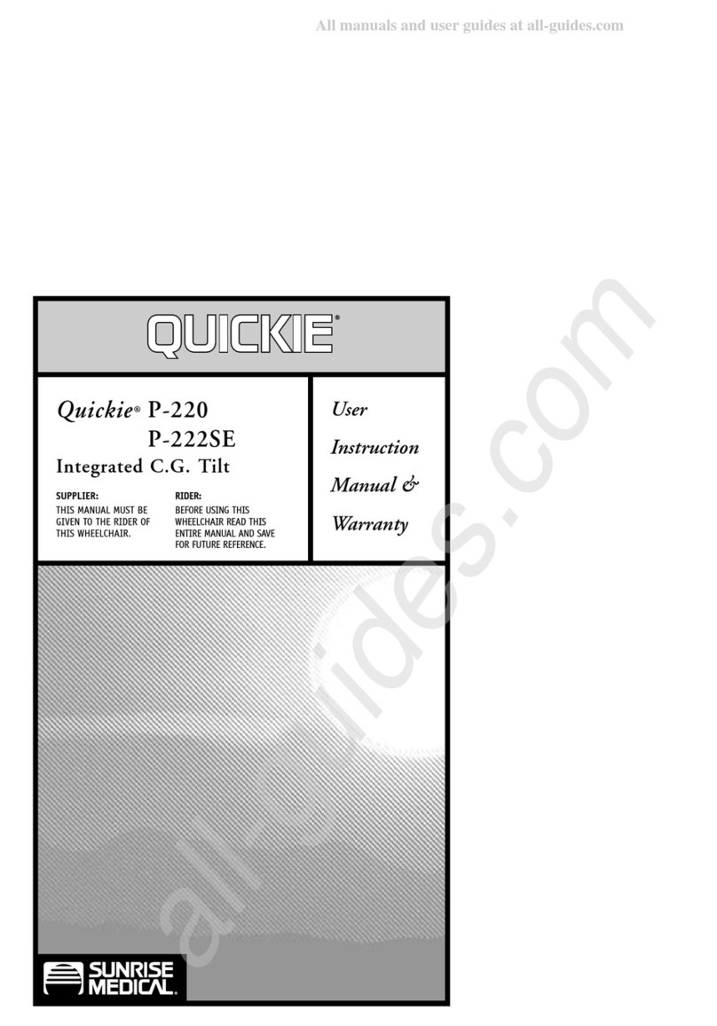 Sunrise Medical Quickie P-220 User instruction manual & warranty