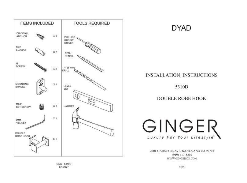 Ginger Dyad 5310D installation instructions Ginger Dyad 5310D installation instructions