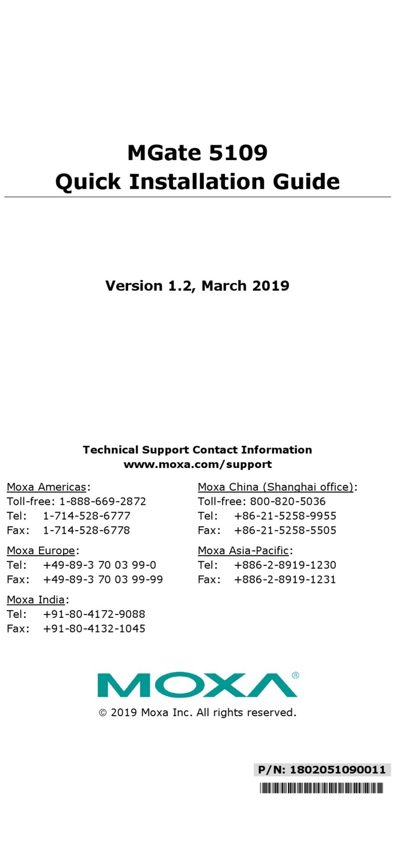 Moxa Technologies MGate 5109 User manual Moxa Technologies MGate 5109 User manual