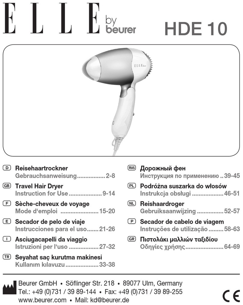 Beurer Elle HDE 10 Instructions for use