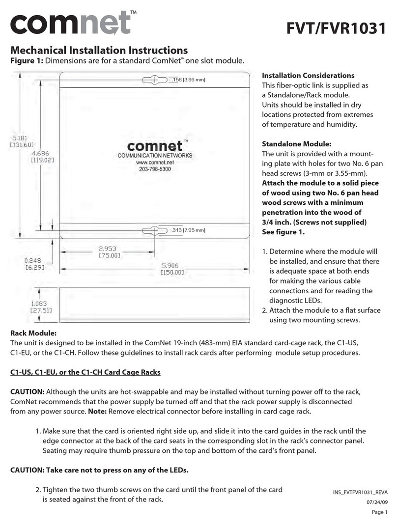 Comnet FVT 1031 User manual