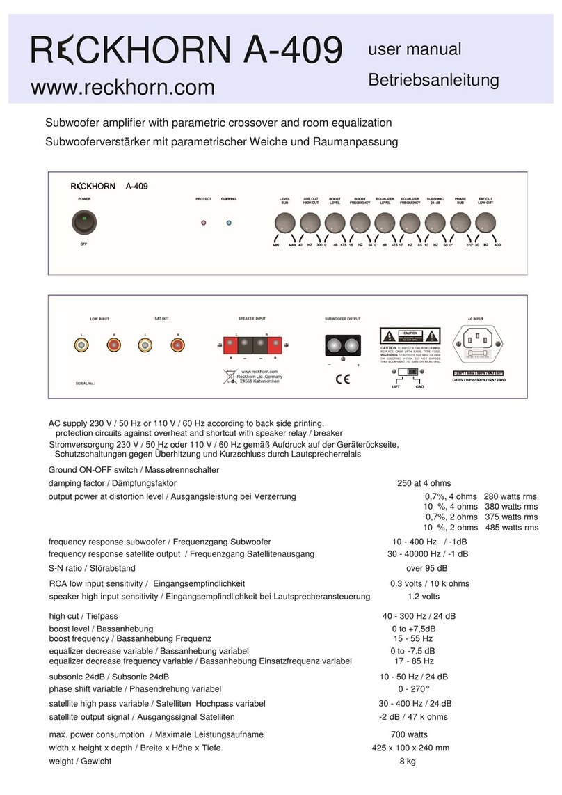 Reckhorn A-409 user manual