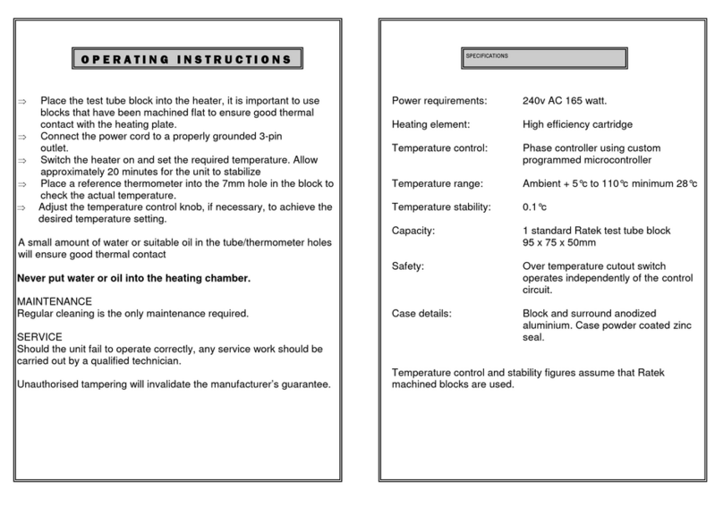 Ratek DBH10 operating instructions