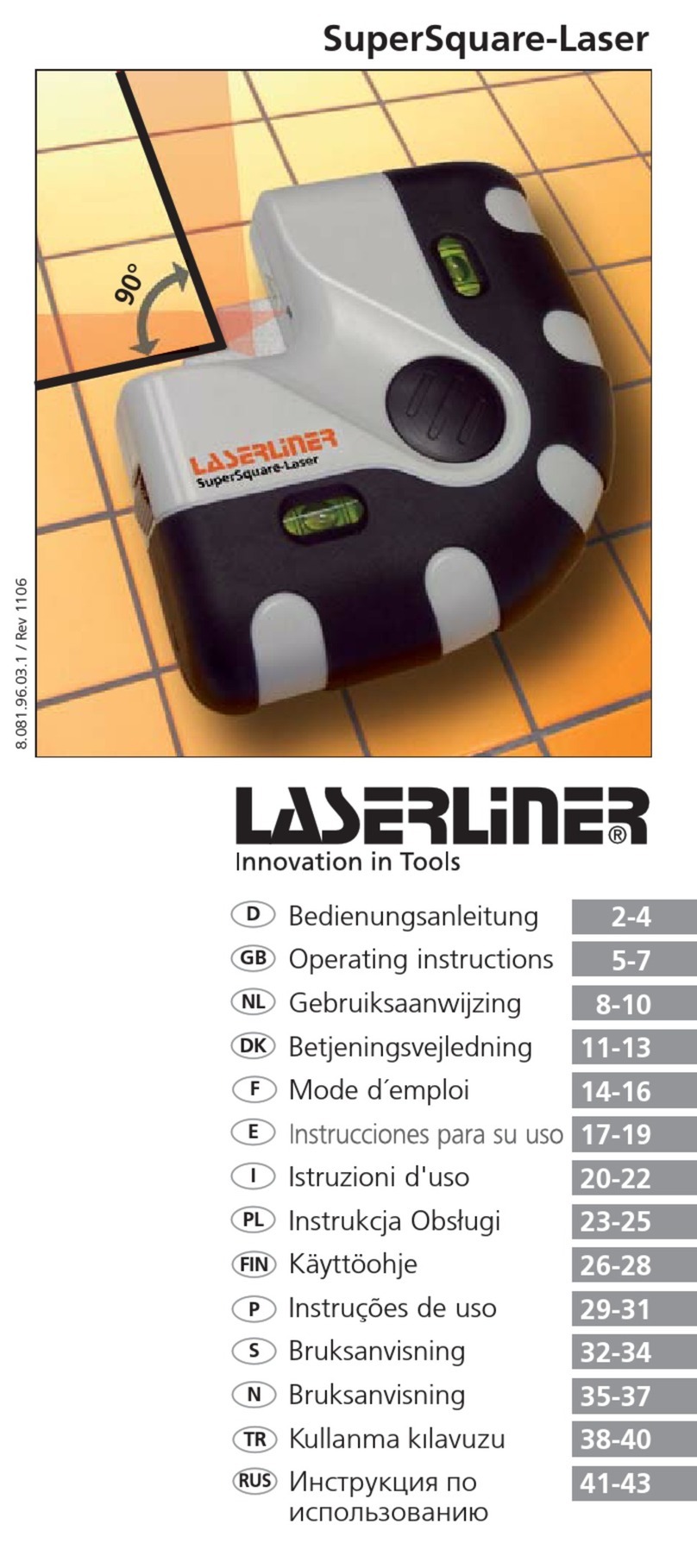 LaserLiner SuperSquare-Laser User manual