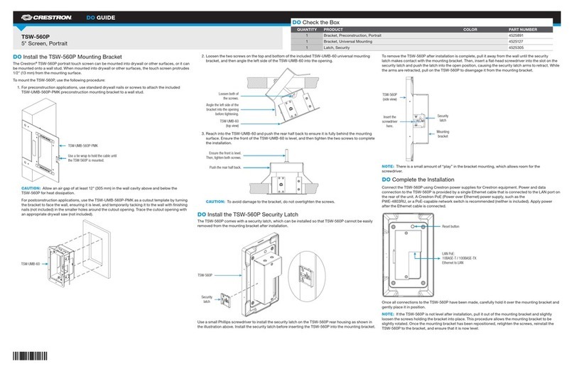 Crestron TSW-560P Dimensional drawing