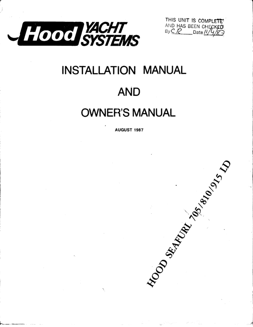 Hood Seafurl 705 Installation manual and owner's manual