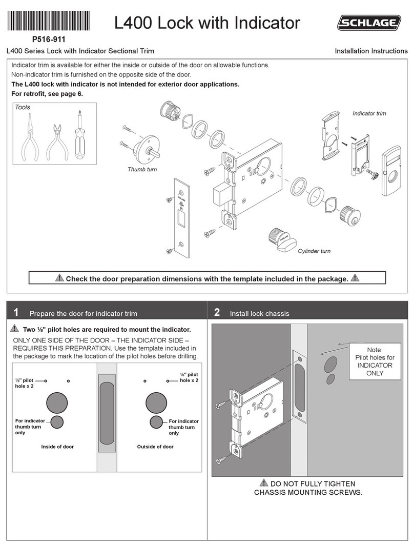 Schlage L400 Series installation instructions Schlage L400 Series installation instructions