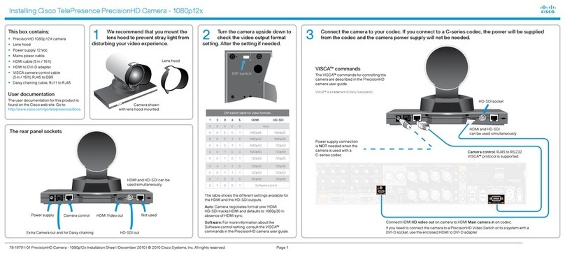 Cisco TelePresence PrecisionHD Assembly instructions Cisco TelePresence PrecisionHD Assembly instructions