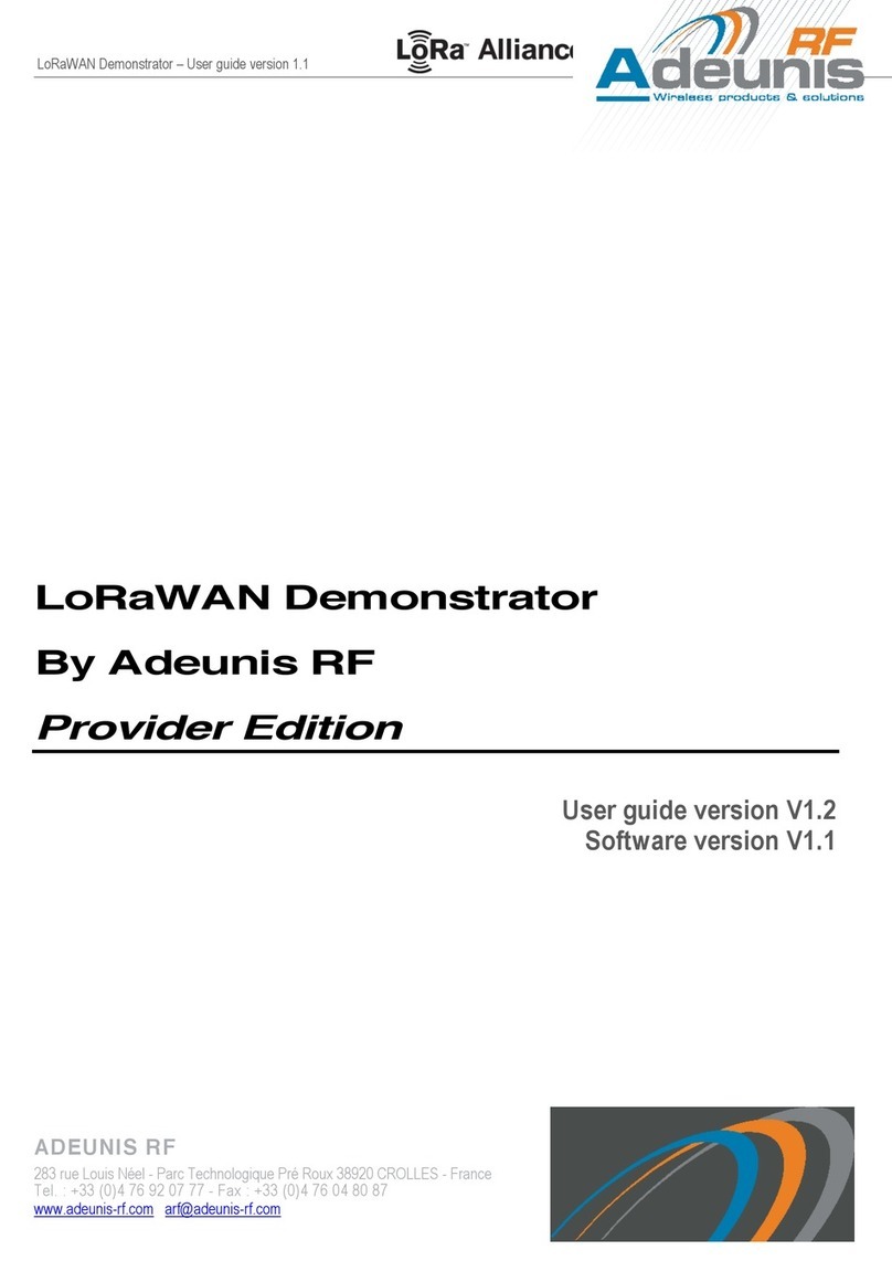 Adeunis RF LoRaWAN Demonstrator User manual