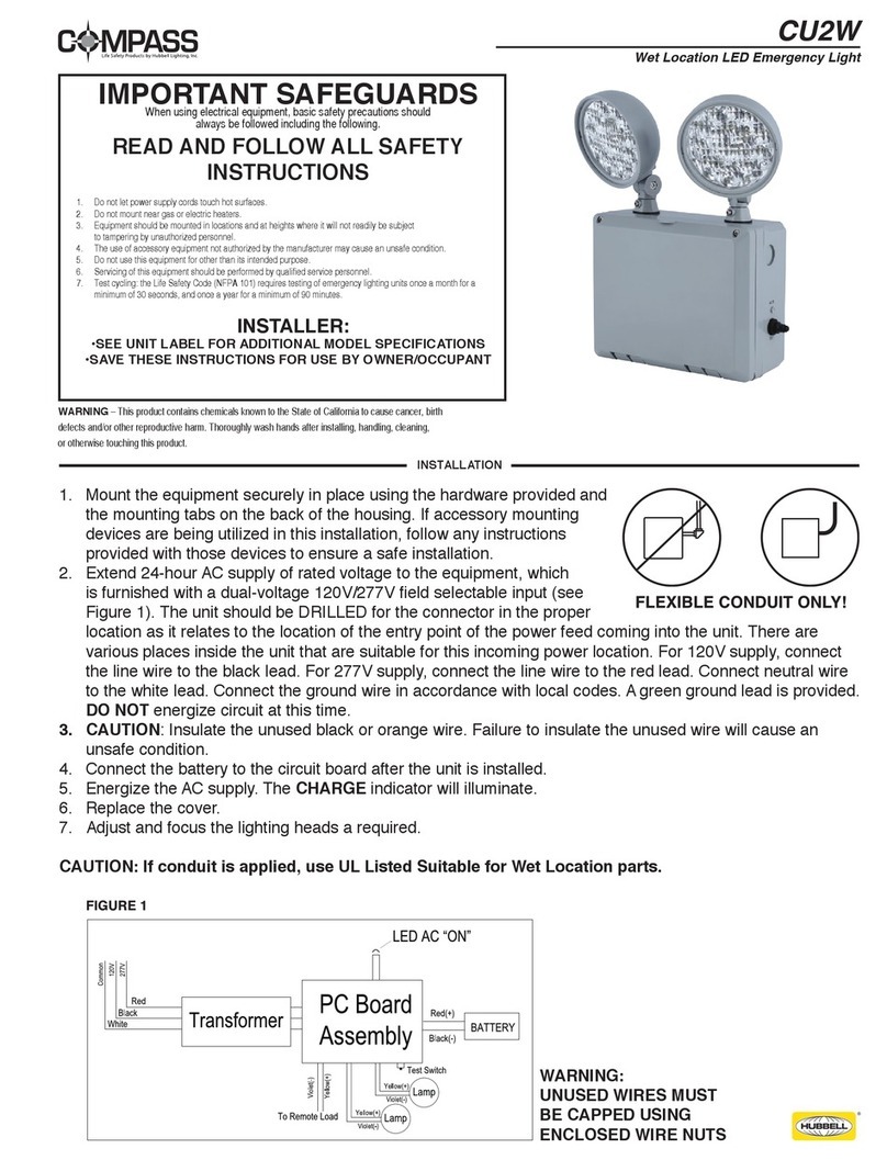 Hubbell COMPASS CU2W Important safeguards