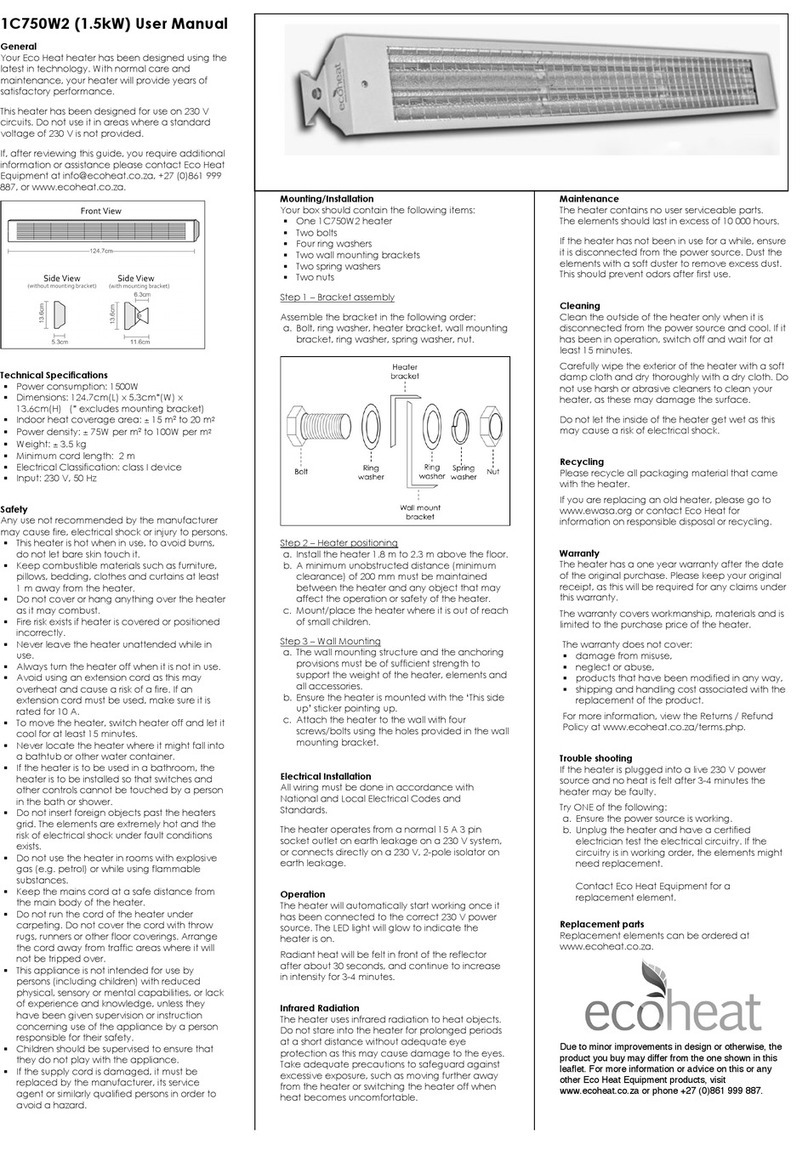 ECOheat 1C750W2 user manual