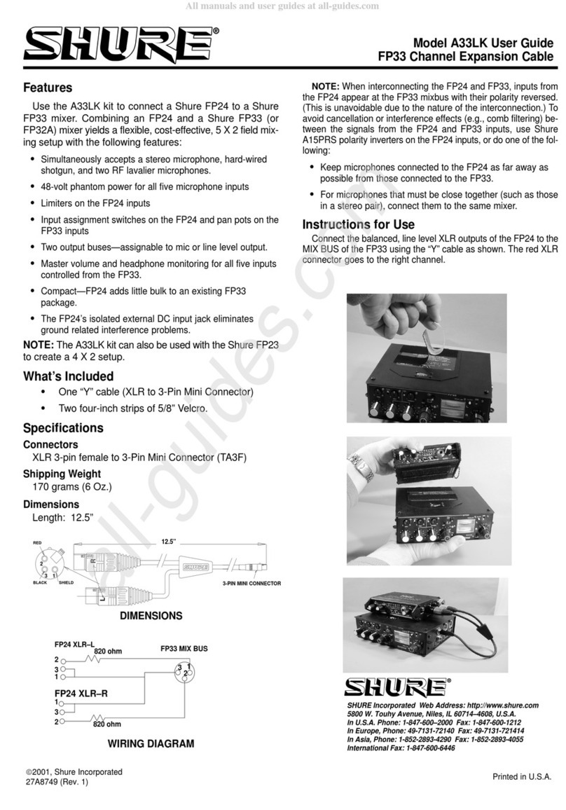 Shure A33LK User manual