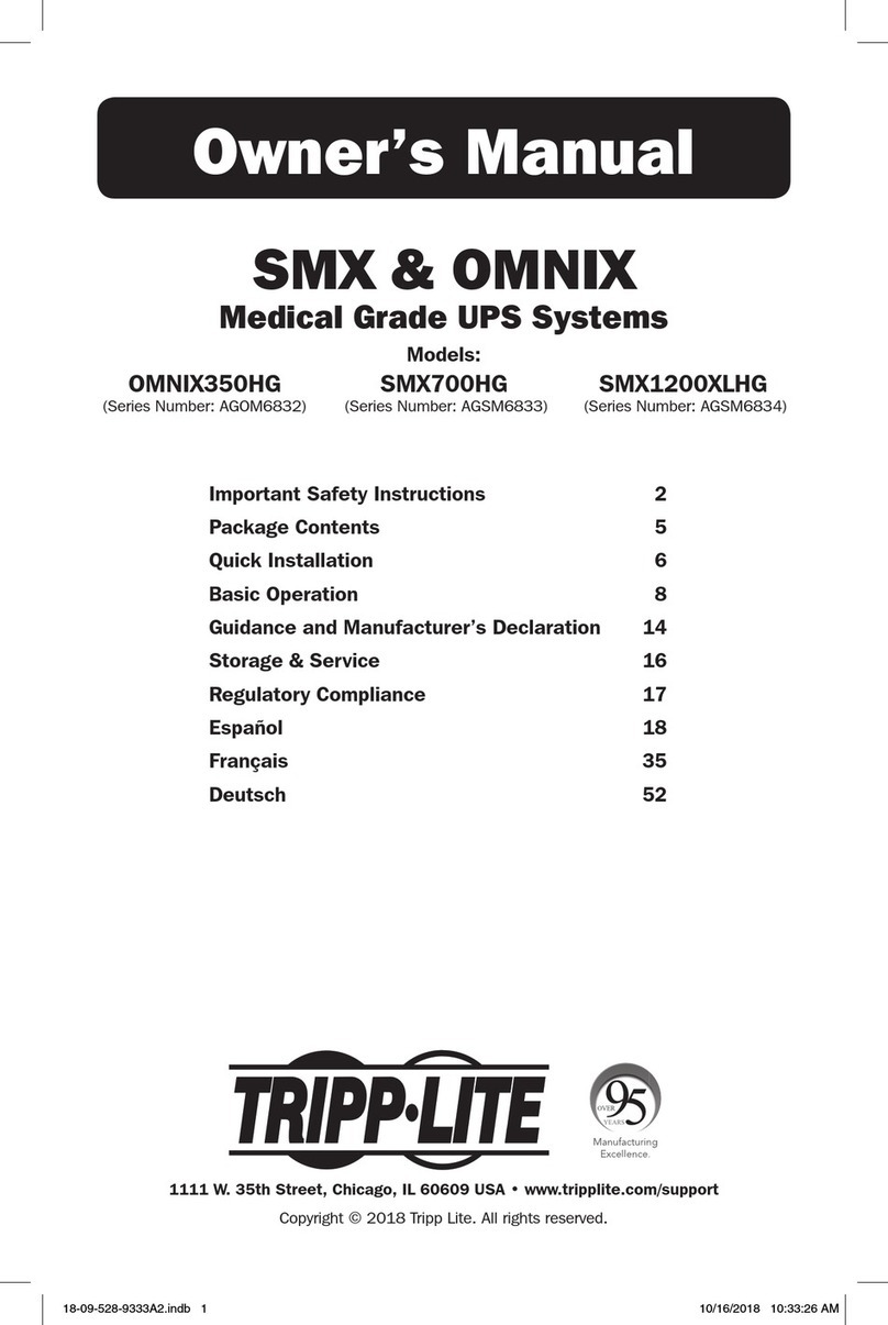 Tripp Lite SMX Series owner's manual Tripp Lite SMX Series owner's manual