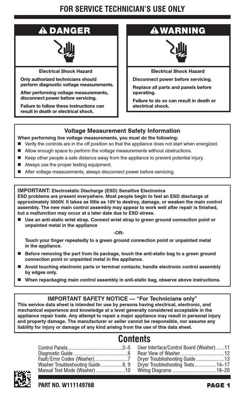 Whirlpool W11114976B Service data sheet