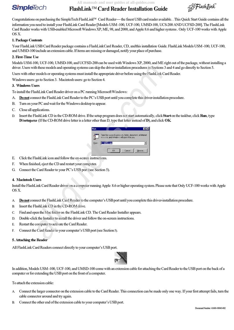 SimpleTech FlashLink installation guide