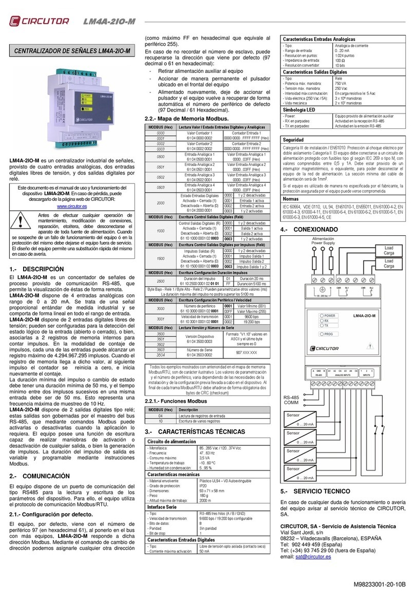 Circutor LM4A-2IO-M quick start guide