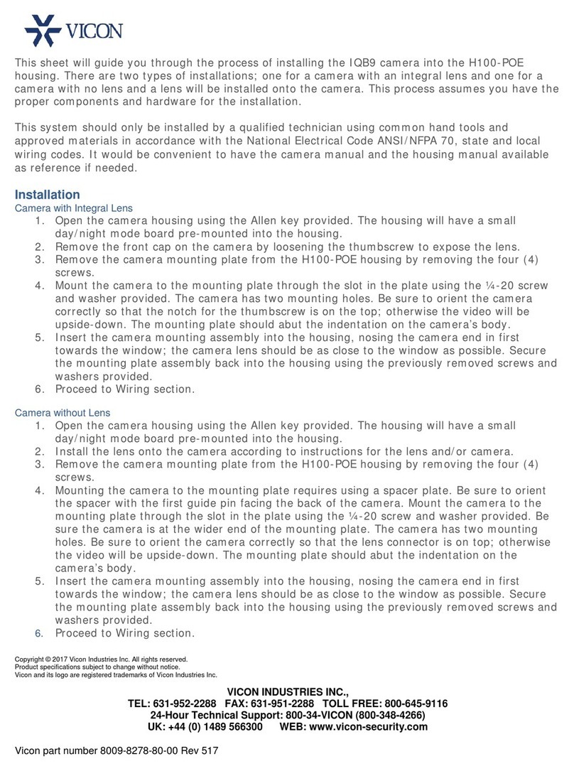 Vicon IQB9 User manual Vicon IQB9 User manual