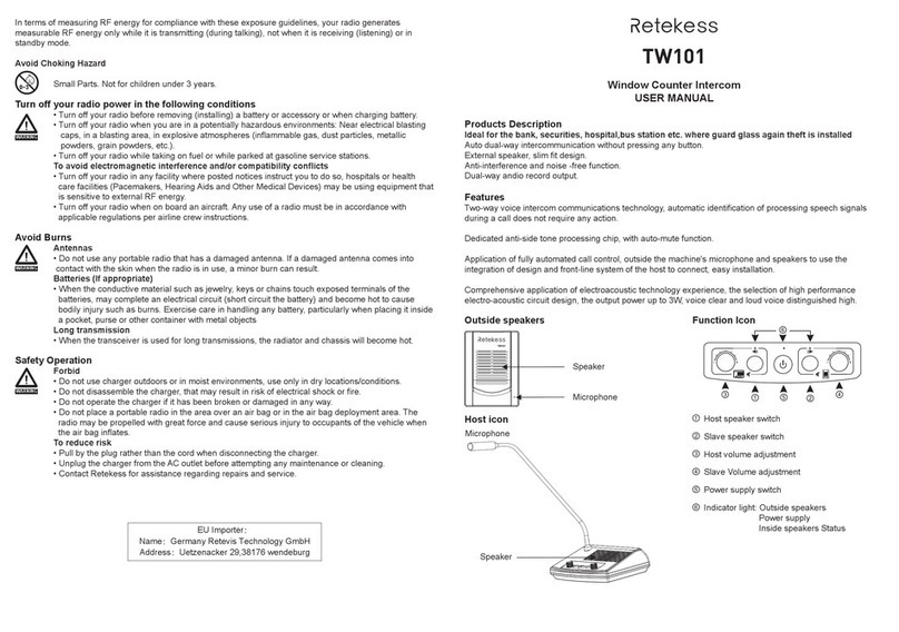 Retekess TW101 User manual