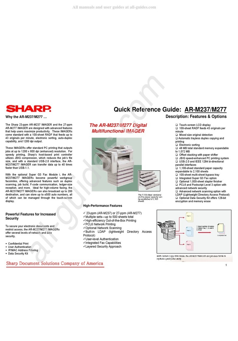 Sharp AR-M277 IMAGERs User manual Sharp AR-M277 IMAGERs User manual