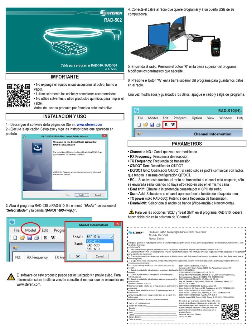 Steren RAD-502 quick start guide