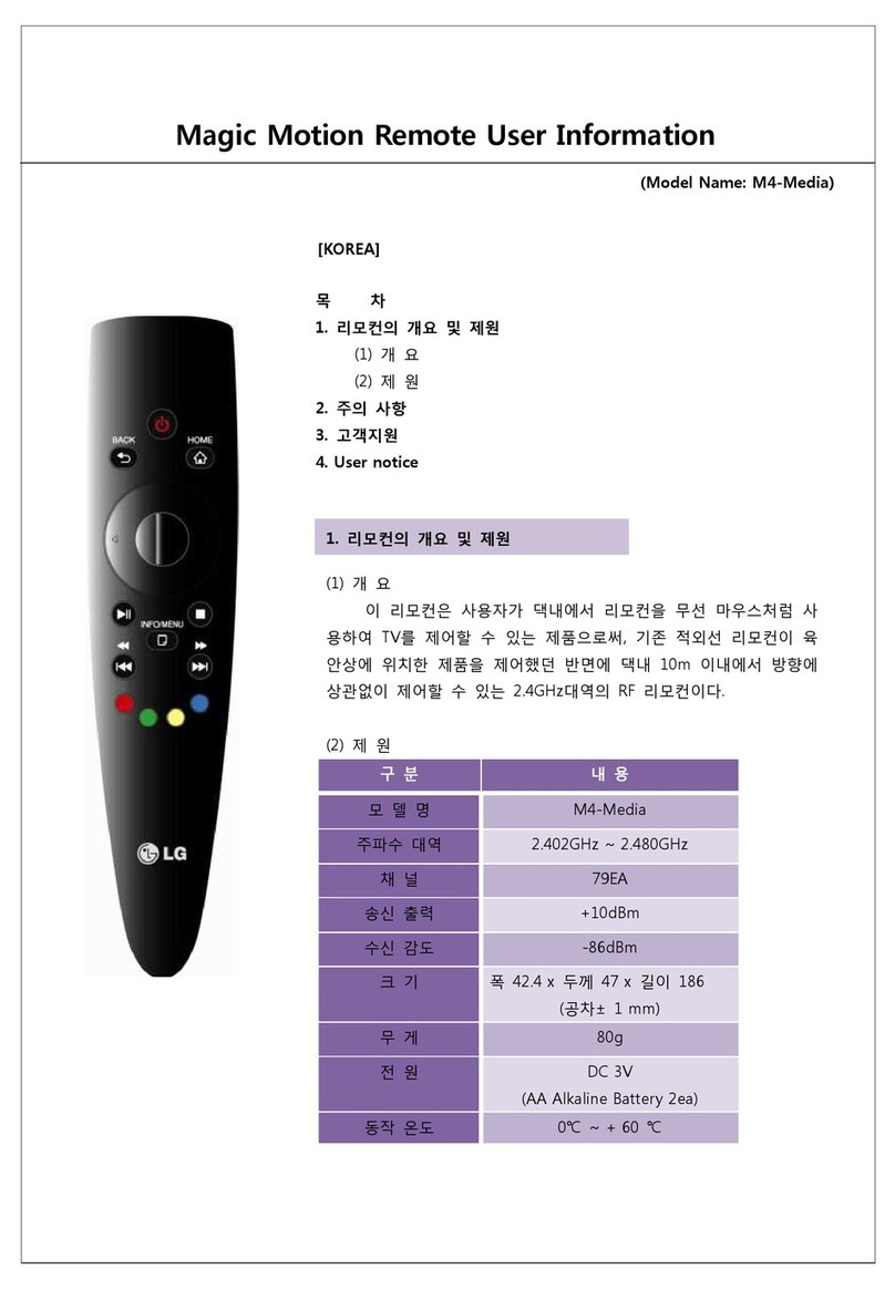 LG Magic Motion Remote M4-Media Operation manual LG Magic Motion Remote M4-Media Operation manual
