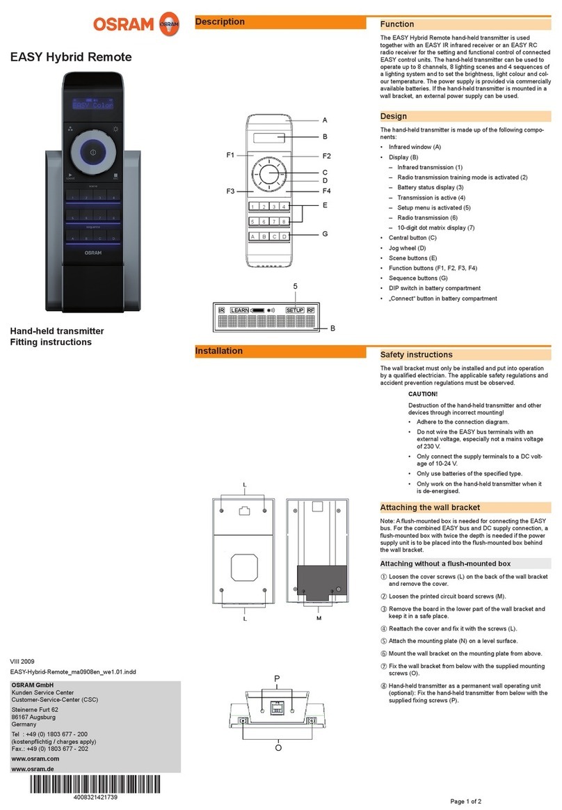 Osram EASY Hybrid Remote Fitting instructions