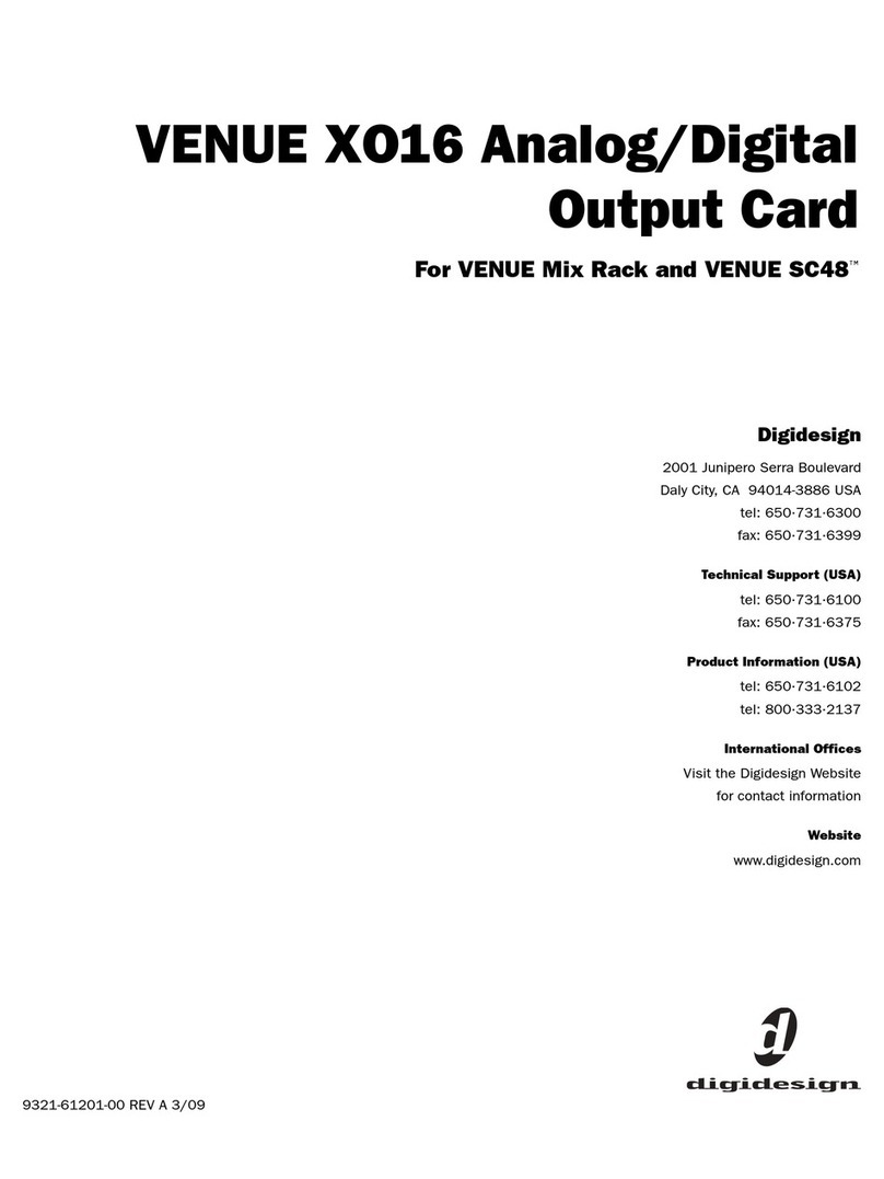 DigiDesign VENUE XO16 User manual