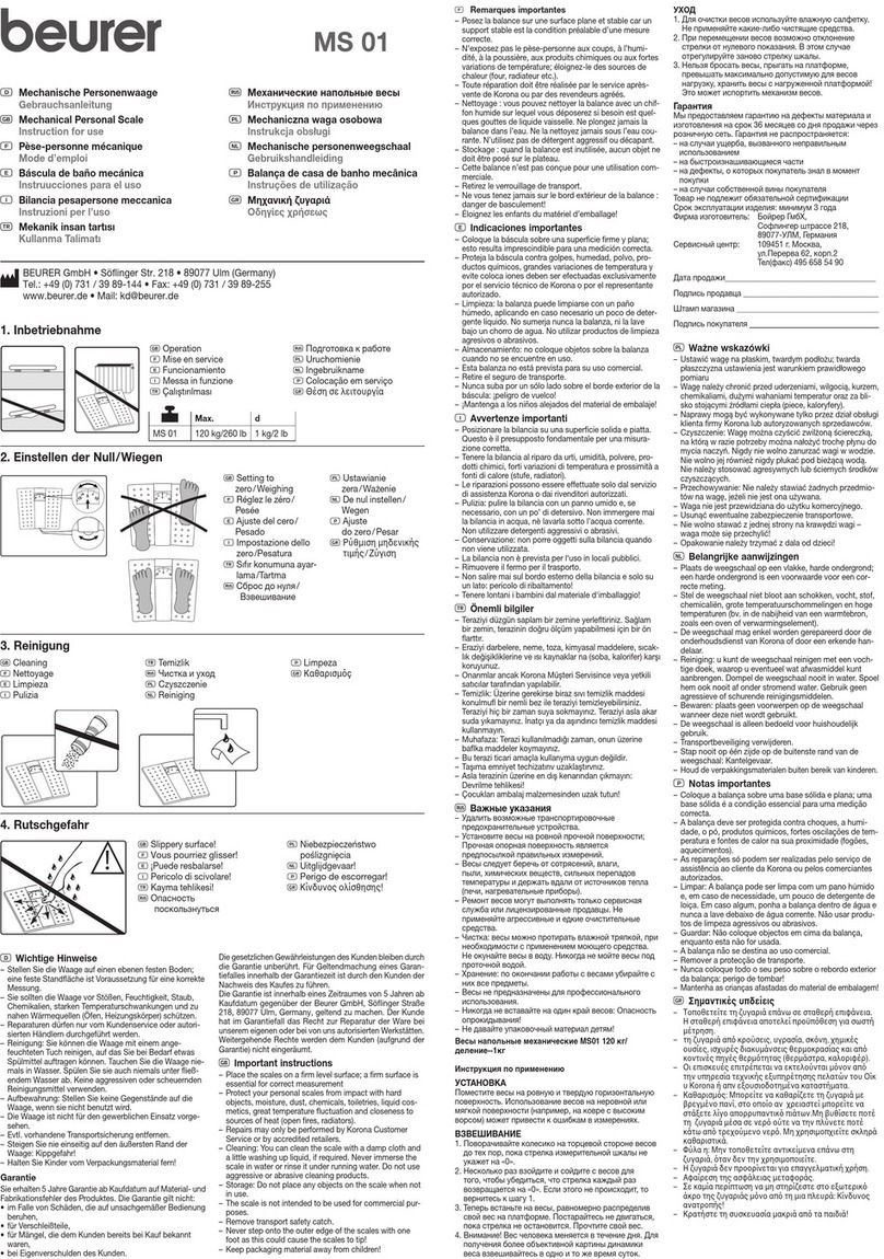 Beurer MS 01 Instructions for use