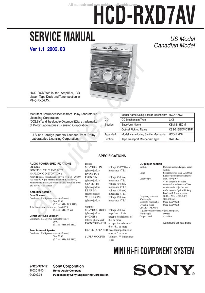 Sony HCD-RXD7AV User manual