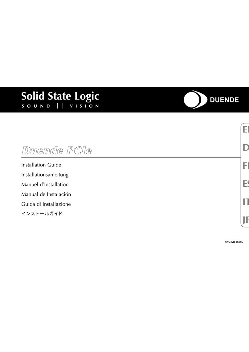 Solid State Logic DUENDE PCIe installation guide