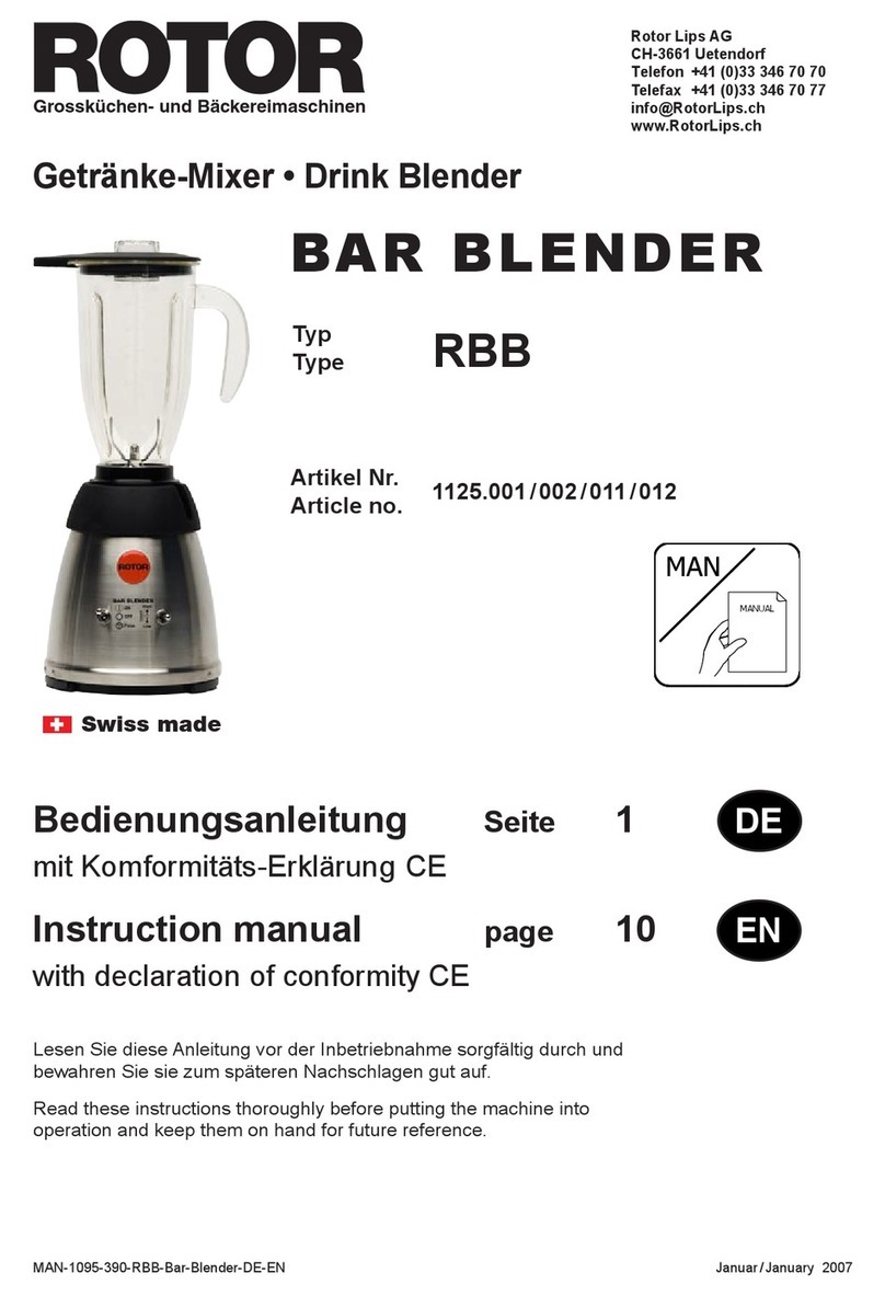 ROTOR BAR BLENDER RBB User manual