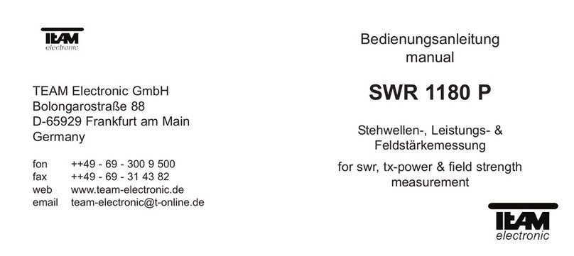 Team Electronic SWR-1180-P Operation manual