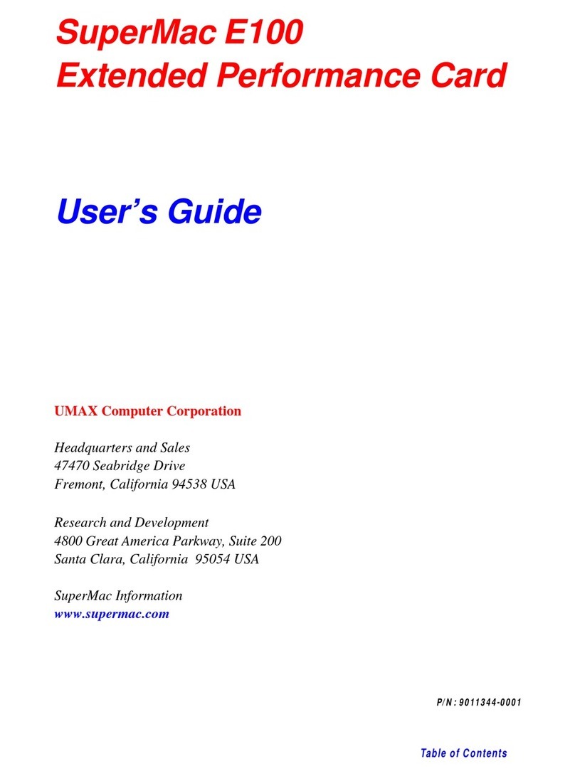 UMAX Technologies SuperMac E100 User manual