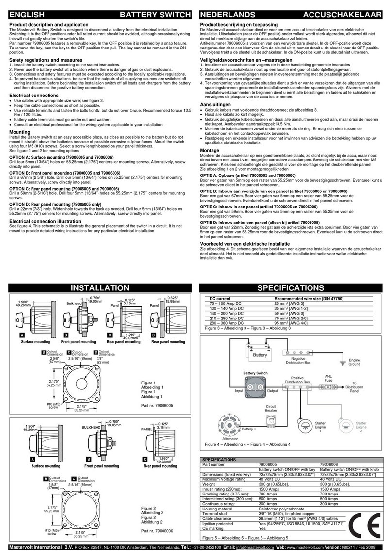 Mastervolt Battery Switch manual
