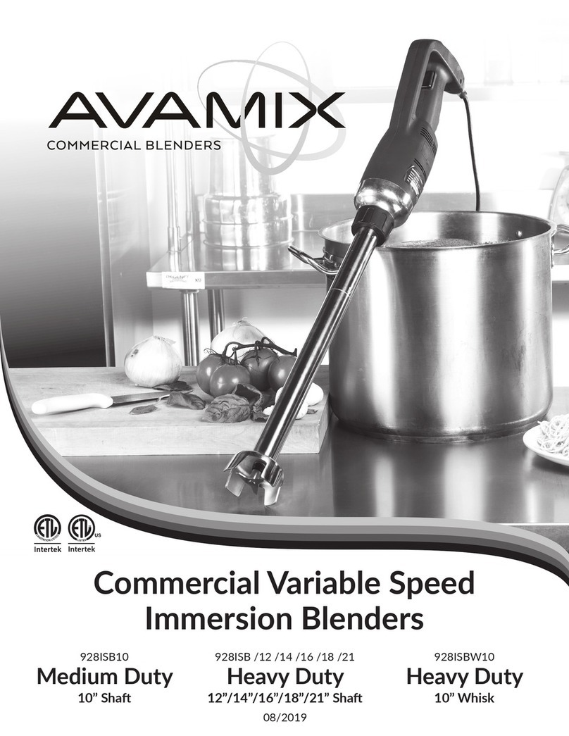 Avamix 928ISB10 quick start guide