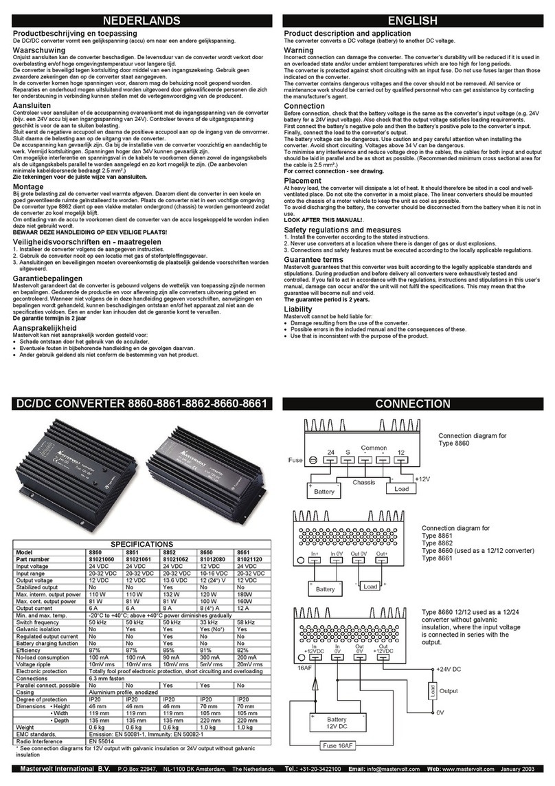 Mastervolt 8860 manual