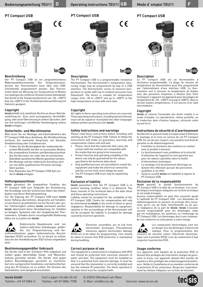 Tecsis TEU11 User manual