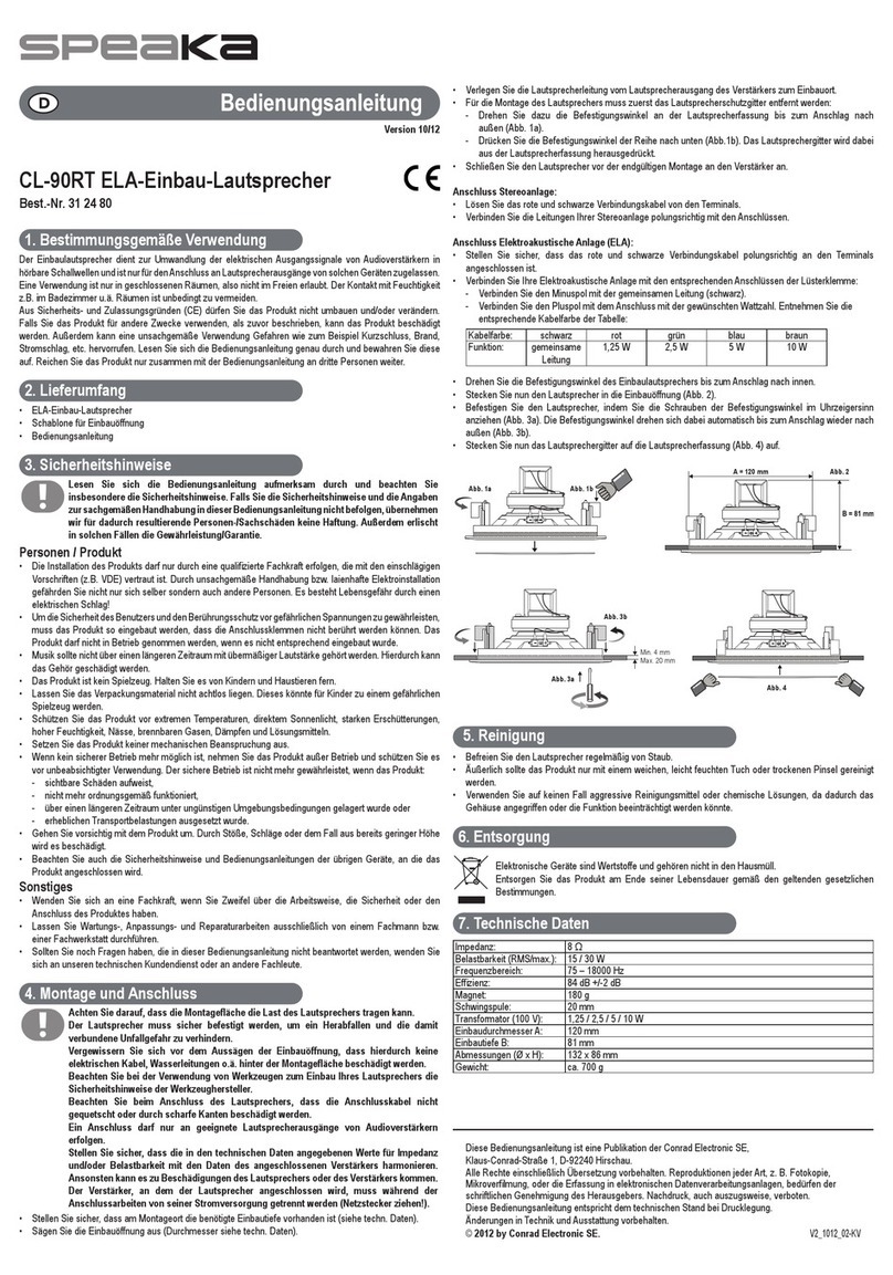 Speaka CL-90RT operating instructions