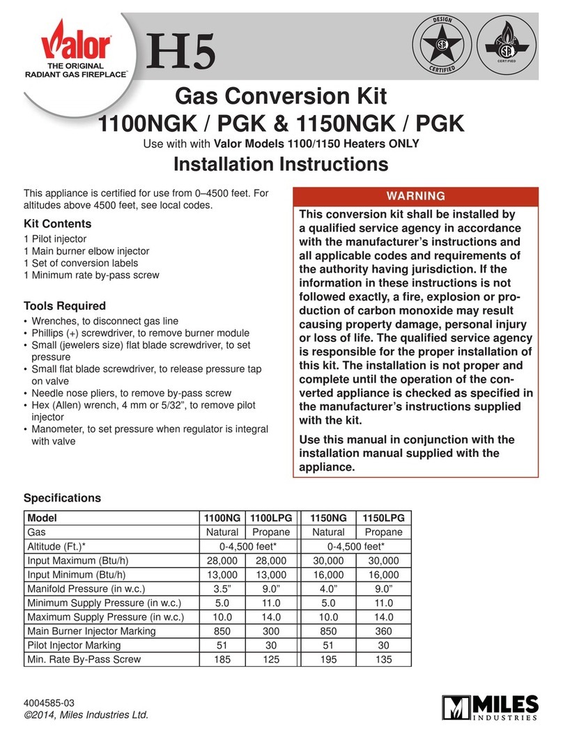 Miles Industries Valor H5 Series installation instructions