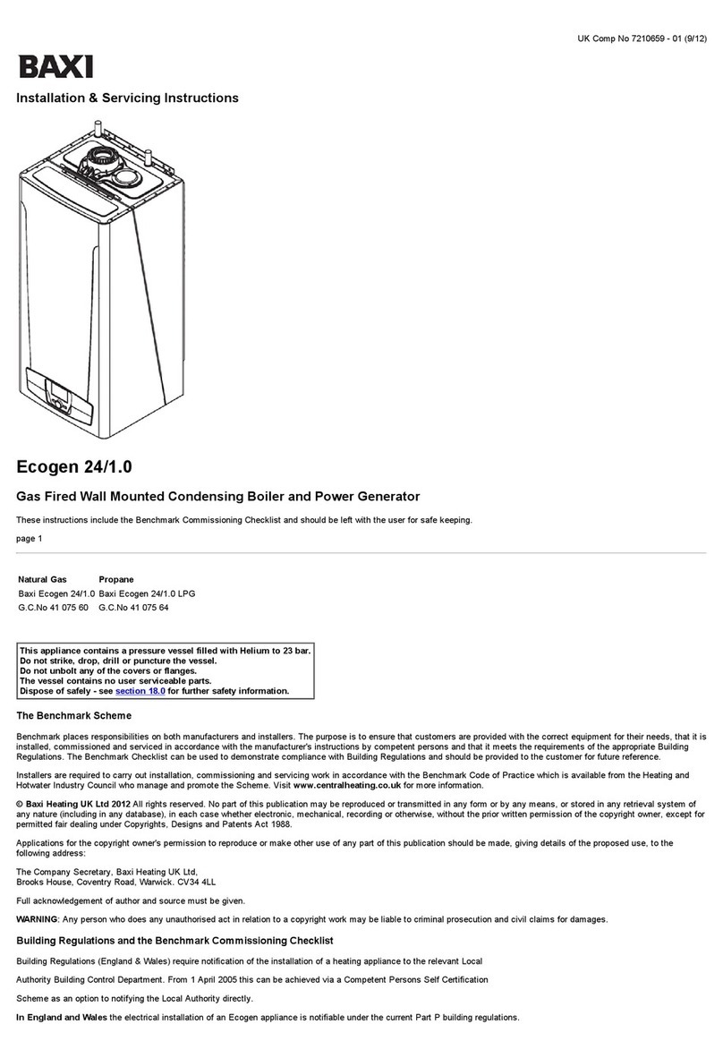 Baxi ECOGEN 24/1.0 Installation & servicing instructions