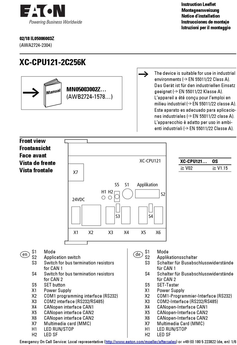 Eaton XC-CPU121-2C256K Instruction leaflet