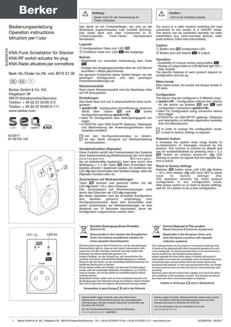 Berker KNX Series quick start guide