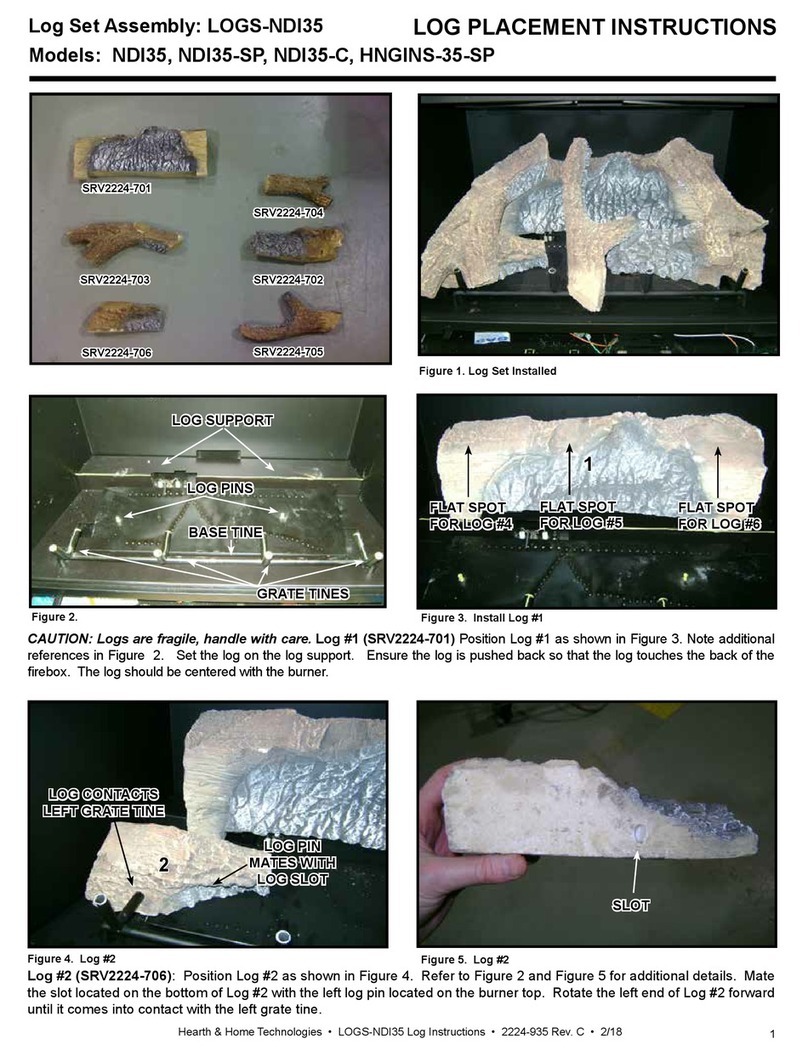 Hearth & Home LOGS-NDI35 Log Placement Instructions