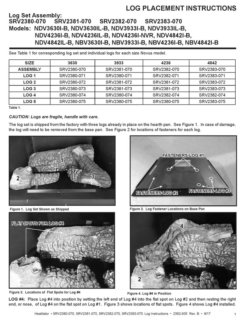 Hearth & Home SRV2380-070 Log Placement Instructions