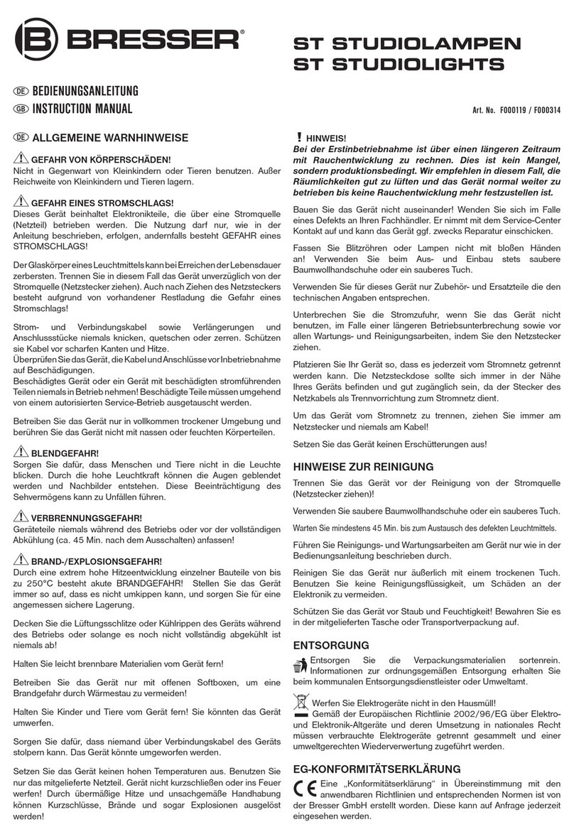 Bresser ST STUDIOLIGHT instruction manual