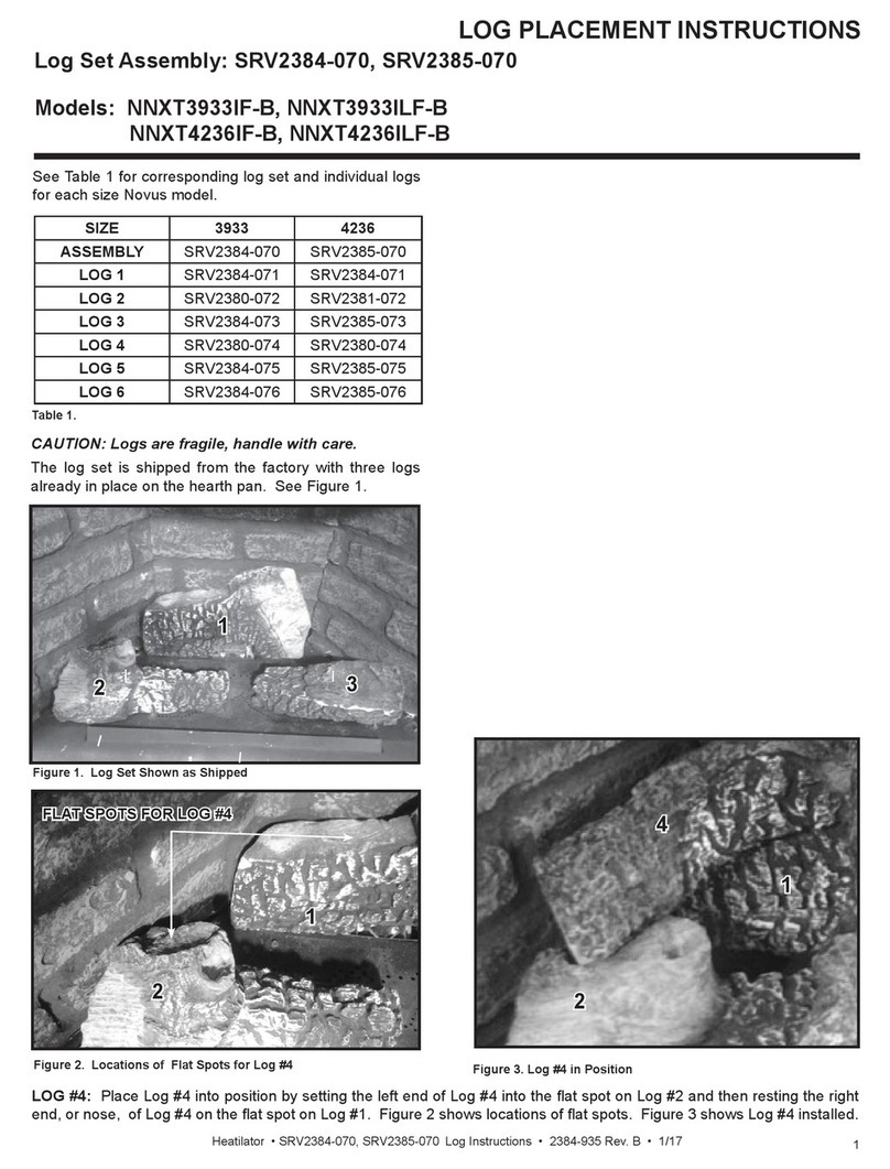 Hearth & Home SRV2384-070 Log Placement Instructions