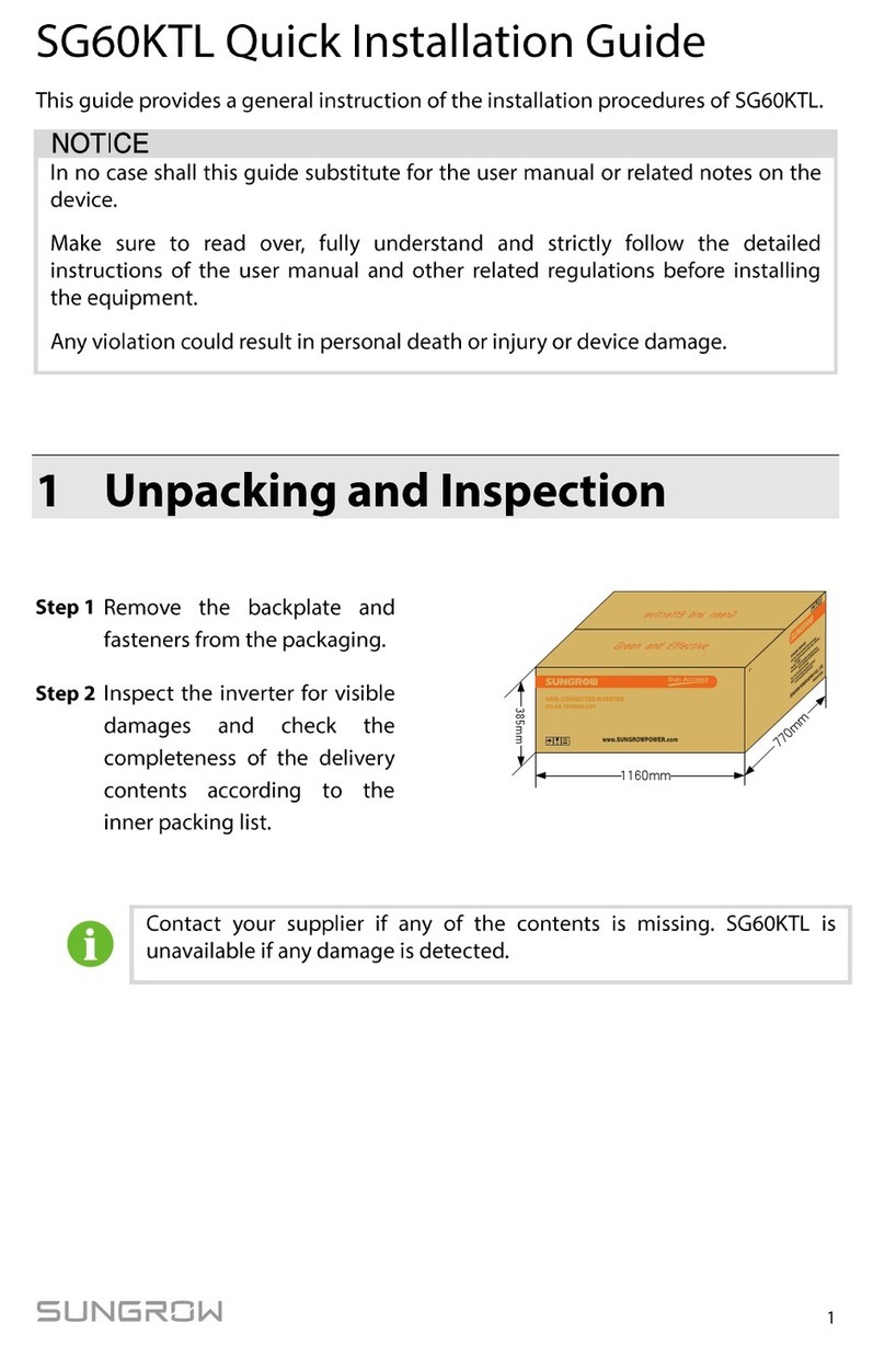 Sungrow SG60KTL Quick installation quide